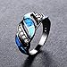 Junxin Top 10 KT Black Gold Plated Wave Ring,Women and Man Wedding Engagement Promise Rings,blue opal Cross rings to Show You Unlimited Beauty and Self confidence