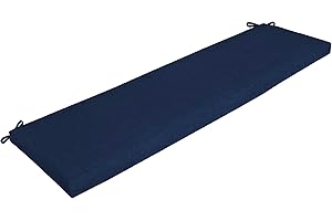 Arden Selections Outdoor Bench Cushion, 46 x 17, Rain-Proof, Fade Resistant 17 x 46, Sapphire Blue Leala