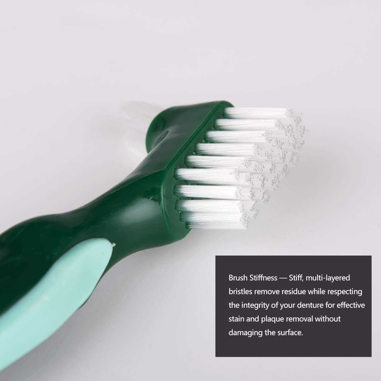 Stiffness, Hard Denture Brush Toothbrush with Premium Carrying Case for Denture Care,Denture Double Sided Brush Cleaning False Teeth(3 Pack): Health & Personal Care