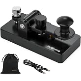 Putikeeg Classical Morse Mini Code Key Morse Code Paddle Key Aluminum Alloy Mini-Key Morse CW Portable Key Morse Practice Key Black