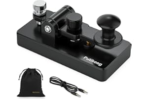 Putikeeg Classical Morse Mini Code Key Morse Code Paddle Key Aluminum Alloy Mini-Key Morse CW Portable Key Morse Practice Key Black