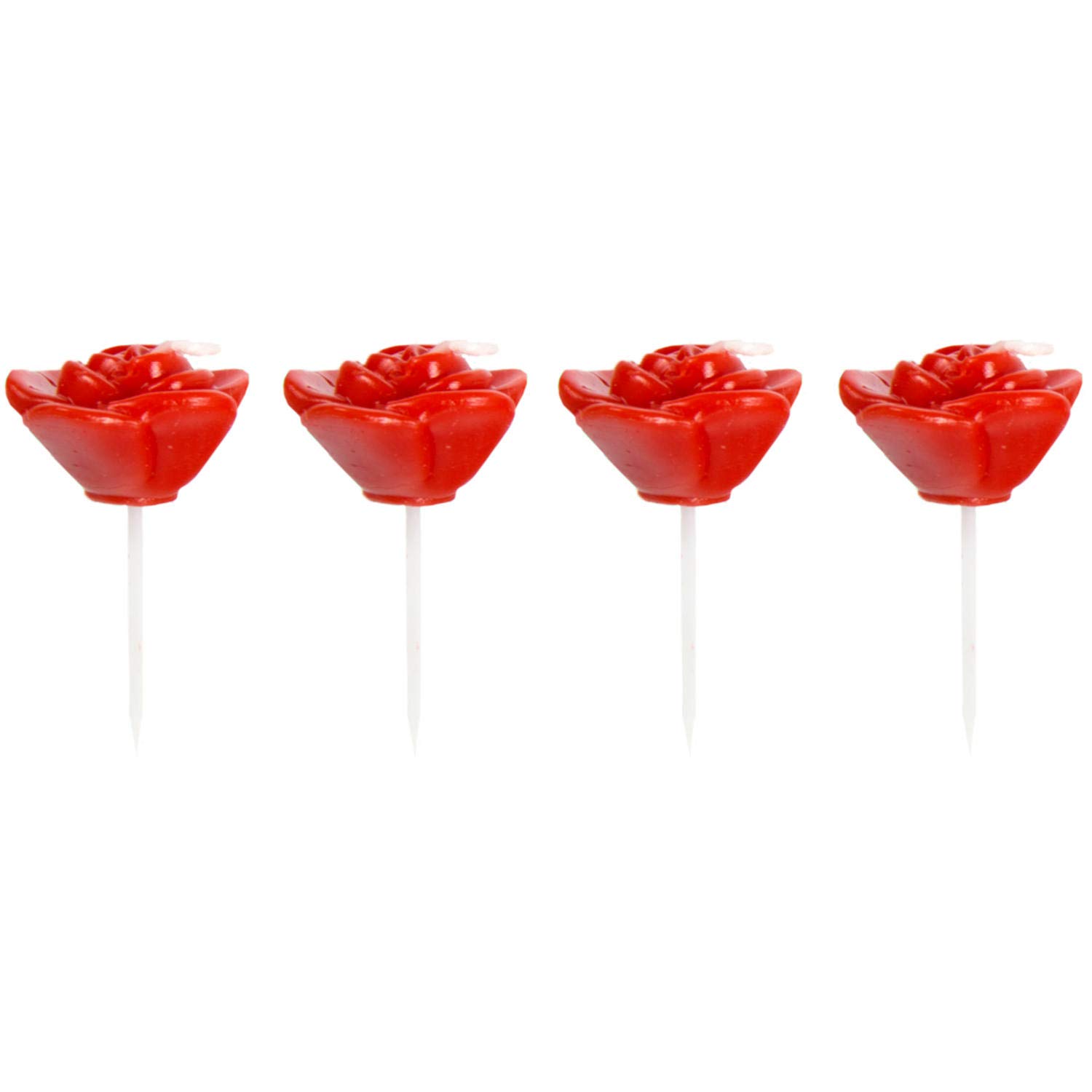 Folat - Red Roses Candles - 4 Pieces