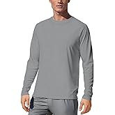 Men's UPF 50+ Long Sleeve Tee Shirts UV Sun Protection Quick Dry Tee Shirt Swim Athletic Running Workout