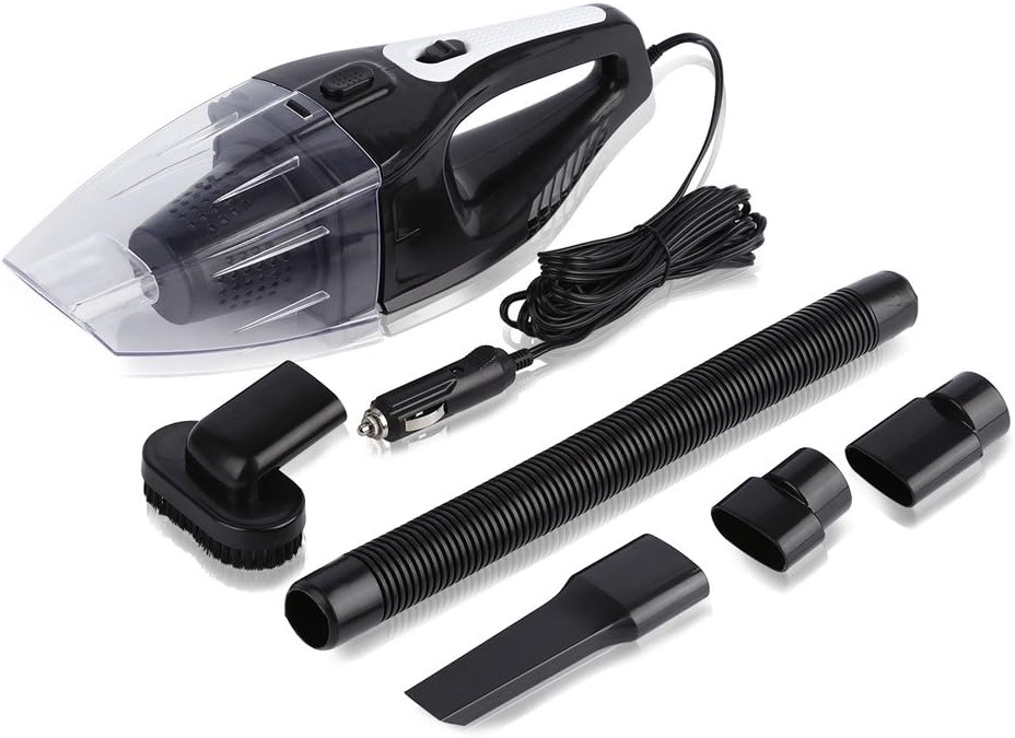 iTavah Car Vacuum Cleaner 120W 12V 4000PA Strong Suction Super Mini Portable Handheld Wet Dry Auto Hand Vehicle Cleaning Vac Kit, 14.7FT (4.5M) Power Cord (Black)