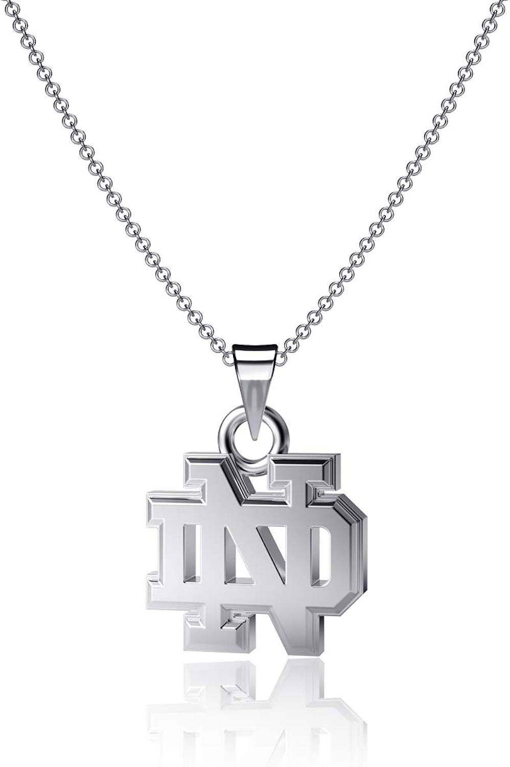 Dayna Designs University of Notre Dame Pendant Necklace, Fighting Irish ND Logo - Sterling Silver Jewelry Small for Women/Girls : Clothing