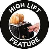 Russell Hobbs Groove 2 Slice Toaster High Lift Extra Wide Slots 850W Black view 6