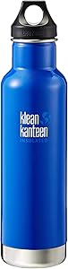 Klean Kanteen Classic Stainless Steel Double Wall Insulated Water Bottle with Loop Cap, 32-Ounce, Coastal Waters