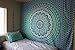 Jaipur Handloom Turquoise Green Ombre Tapestry Hippie Wall Hanging teal mint Bohemian Bedspread Bedding Dorm Decor