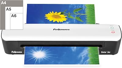 Fellowes Sola A4 Laminator Machine for Home Use 4 Min Warm Up Auto Shut Off