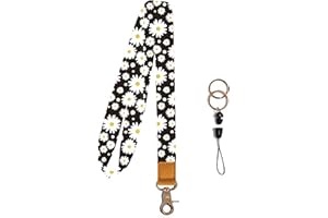 EASTERUP Long Neck Lanyard Keychain, Cool Lanyards for Keys ID Badges Wallet Phone，Premium Floral Lanyards for Women/Men