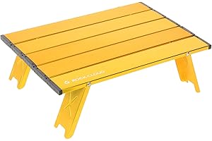 Rock Cloud Portable Beach Table Aluminum Ultralight Folding Camping Table, Yellow
