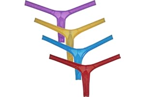 JAXFSTK Men's Minimal Coverage Bulge Thong Underwear See-through Mesh Mini Bikini Tangas