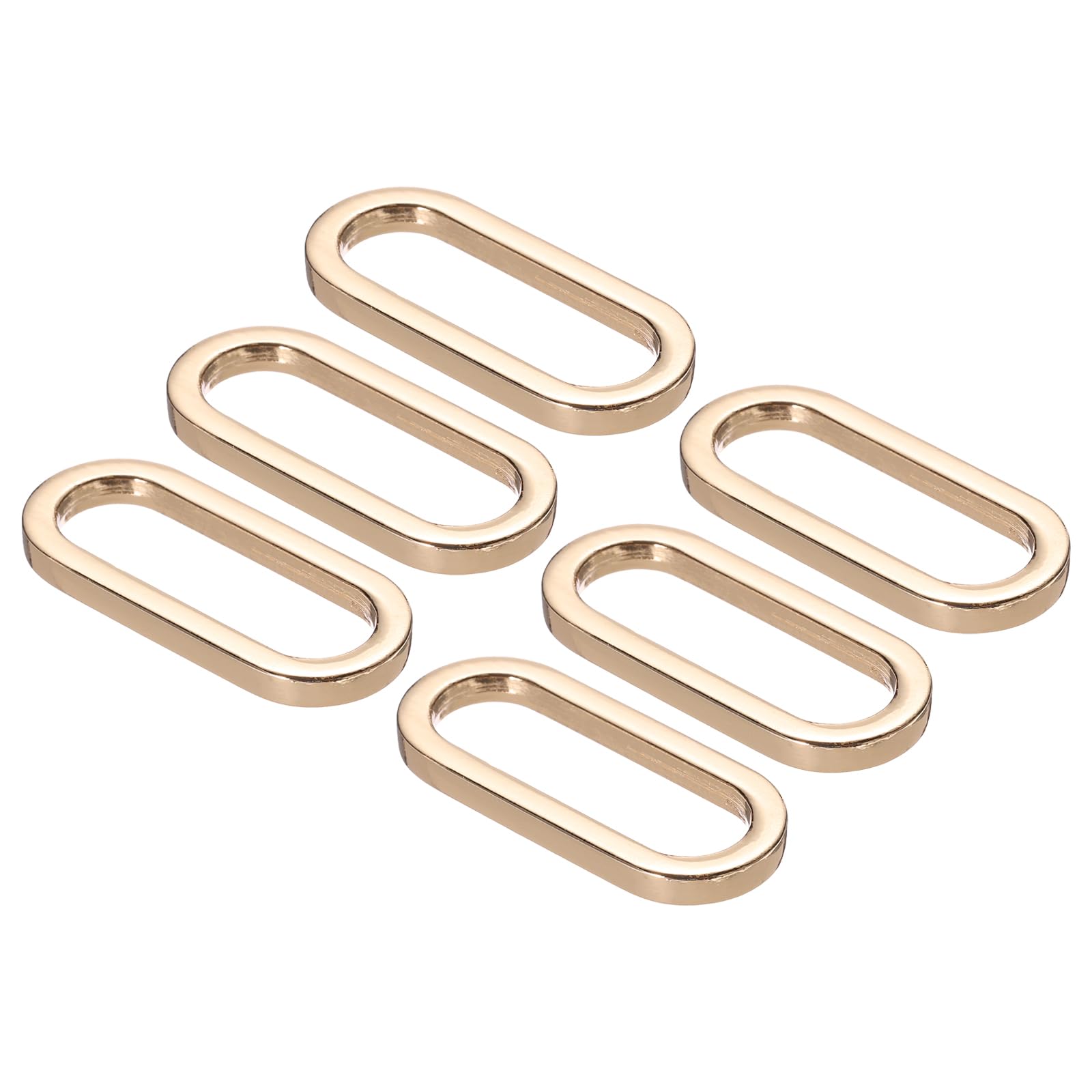 PATIKIL 1.5 Inch Metal Oval Ring Buckle, 6 Pack Adjustable Buckle Loops Non Welded Strap Fastener for Backpack Bag Belt, Gold
