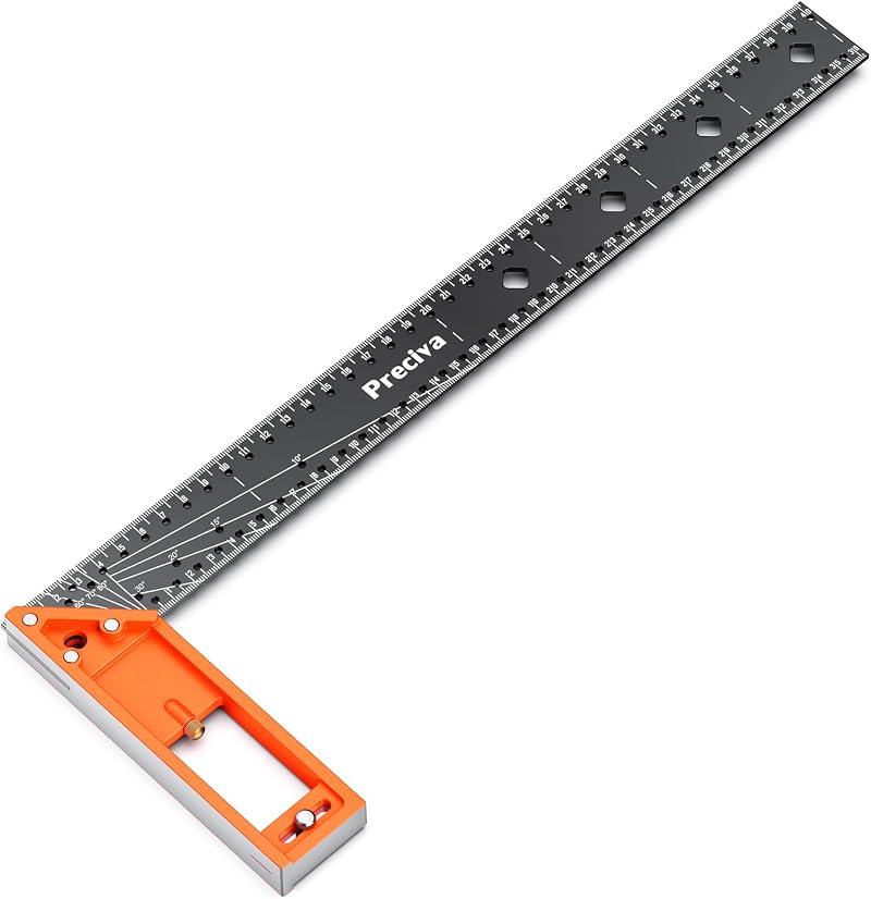 Preciva Carpenter Square Tool 16In/400mm Stainless Steel Angle Ruler