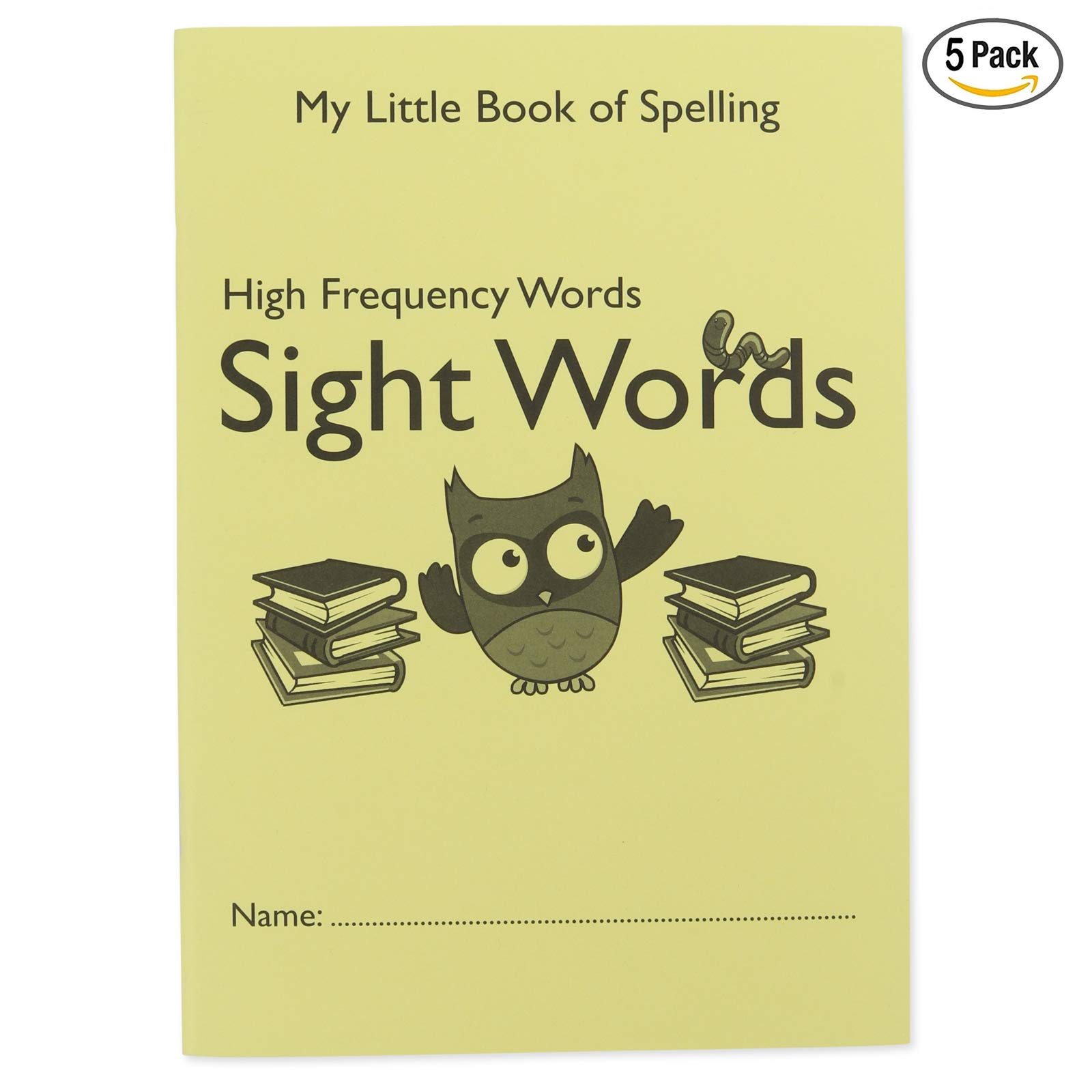 5 of DSC Publishing 300 High Frequency Spelling words - practice workbook, teaching resources, key stage 1 spelling for kids, dyslexia friendly books for children learning. Spelling exercise books