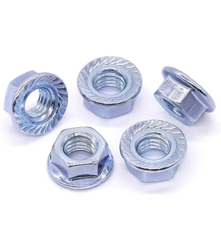 Hard-to-Find Fastener Hex Flange Nuts – Grade 8, 7/16-14, Yellow Zinc, 10 Pieces (Wrench Size 11/16")