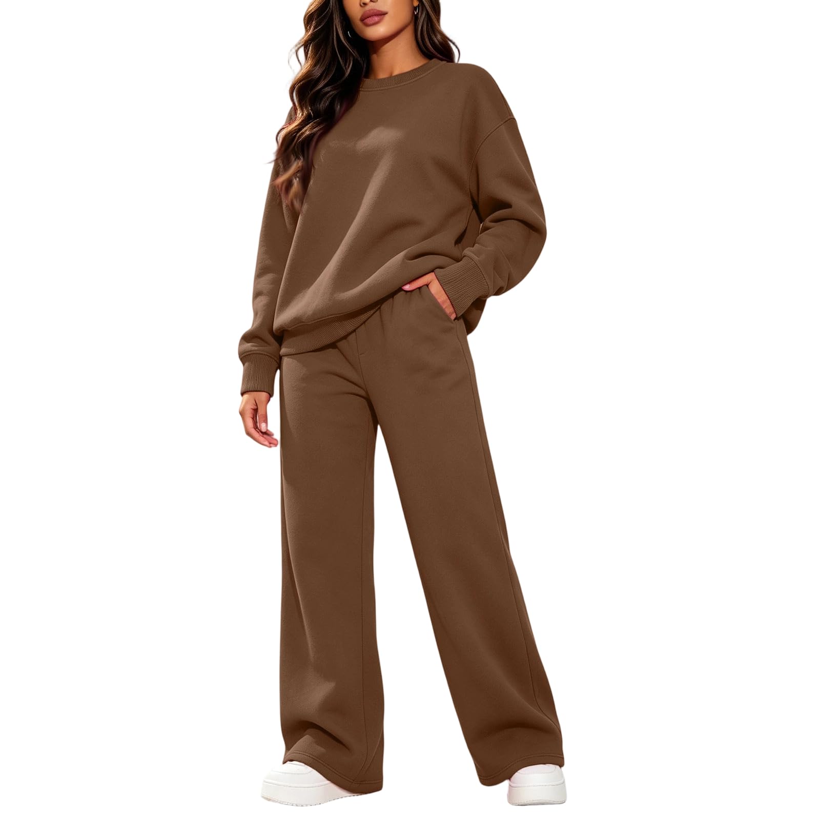 Womens 2 Piece Sweatsuit Y2k Fashion Sweat Sets Fall Lounge Outfits 2026 | Baggy 2 Piece Lounge Clothes, Athletic Tracksuit,