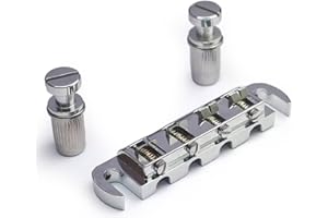 MYLES MUSIC SHOP Chrome 4 String Bass Tune O Matic Wraparound Bridge Tailpiece Stopbar