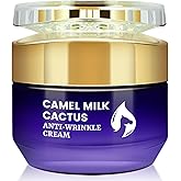 PEGO Camel Milk Cactus Repair Moisturizing Cream, Anti Wrinkle Face Moisturizer for Women, Promotes Collagen Synthesis, Accelerates Cell Turnover, Reduces Wrinkles & Spots, 50g/e1.764oz