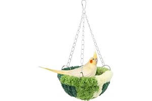 Wontee Bird Nest Bed Parrot Hanging Swing Hammock Bird Cage House for Budgies Parakeets Cockatiels Lovebirds Conures (Green)