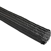 Techflex 1/4 Inch Flexo Clean Cut Braided Cable Sleeve - Black - 10 Feet