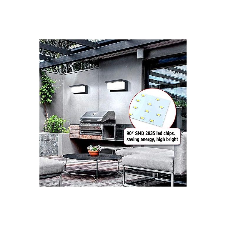 Lightess Apliques de Pared LED 12W Lámpara Exterior Impermeable IP65