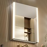 KWW LED Lighted Bathroom Medicine Cabinet Mirror Defogger Dimmer 3 Color Lights