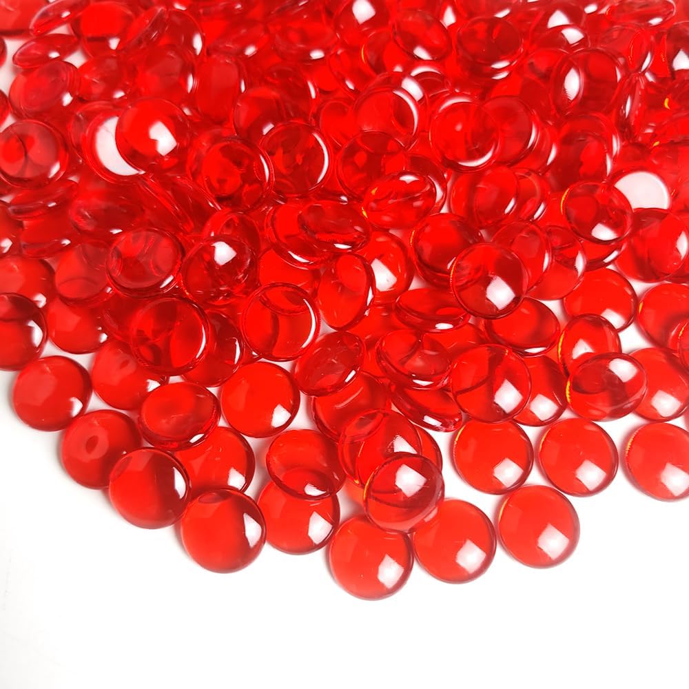 Vase Fillers - 630 PCS Red Acrylic Gems Flat Marbles Gemstones for Vase Fillers,Party Confetti,Table Scatters,Floral Arrangement,Crafts,Christmas Favors Decor