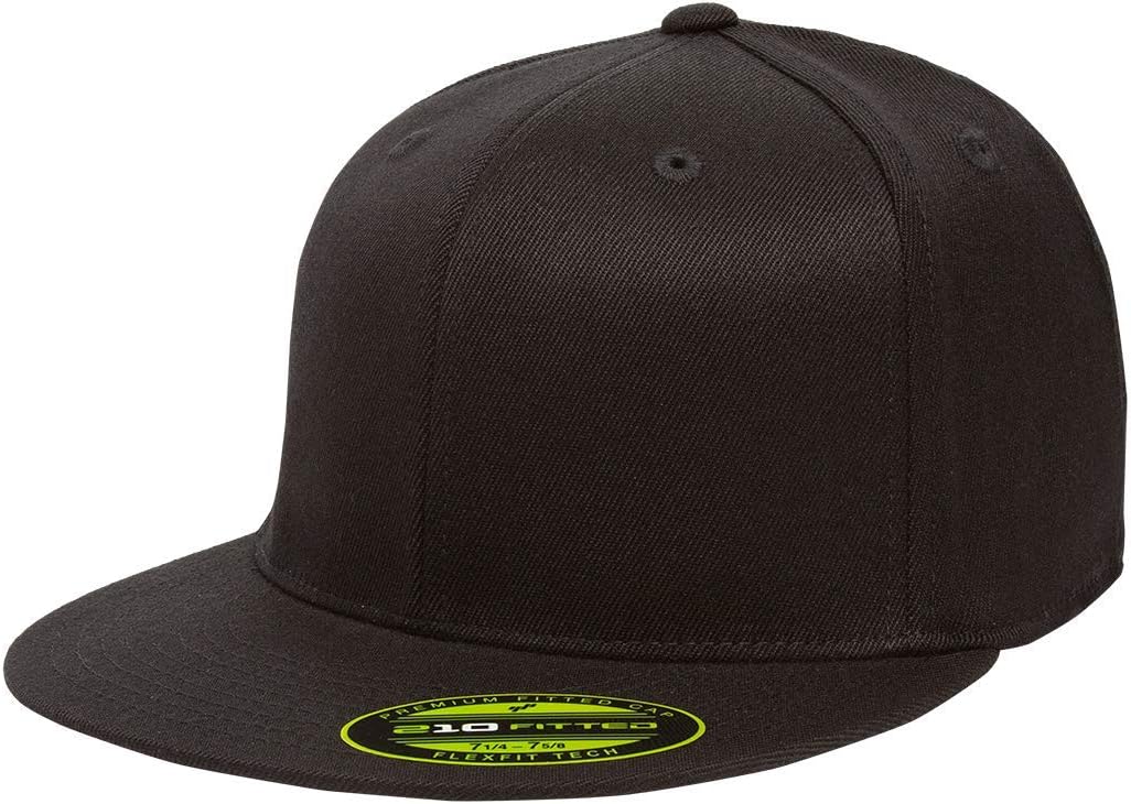 Flexfit Premium 210 Fitted Ballcap | Flat Brim, Wool Blend, Baseball Cap w/Hat Liner