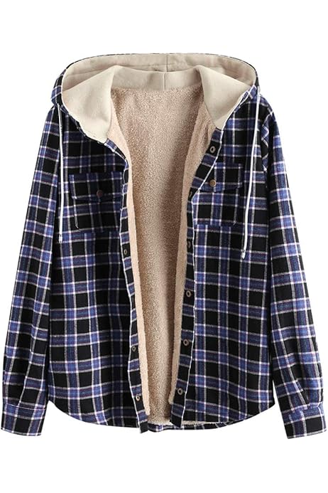 Hooded Double Pockets Fleece Jacket 