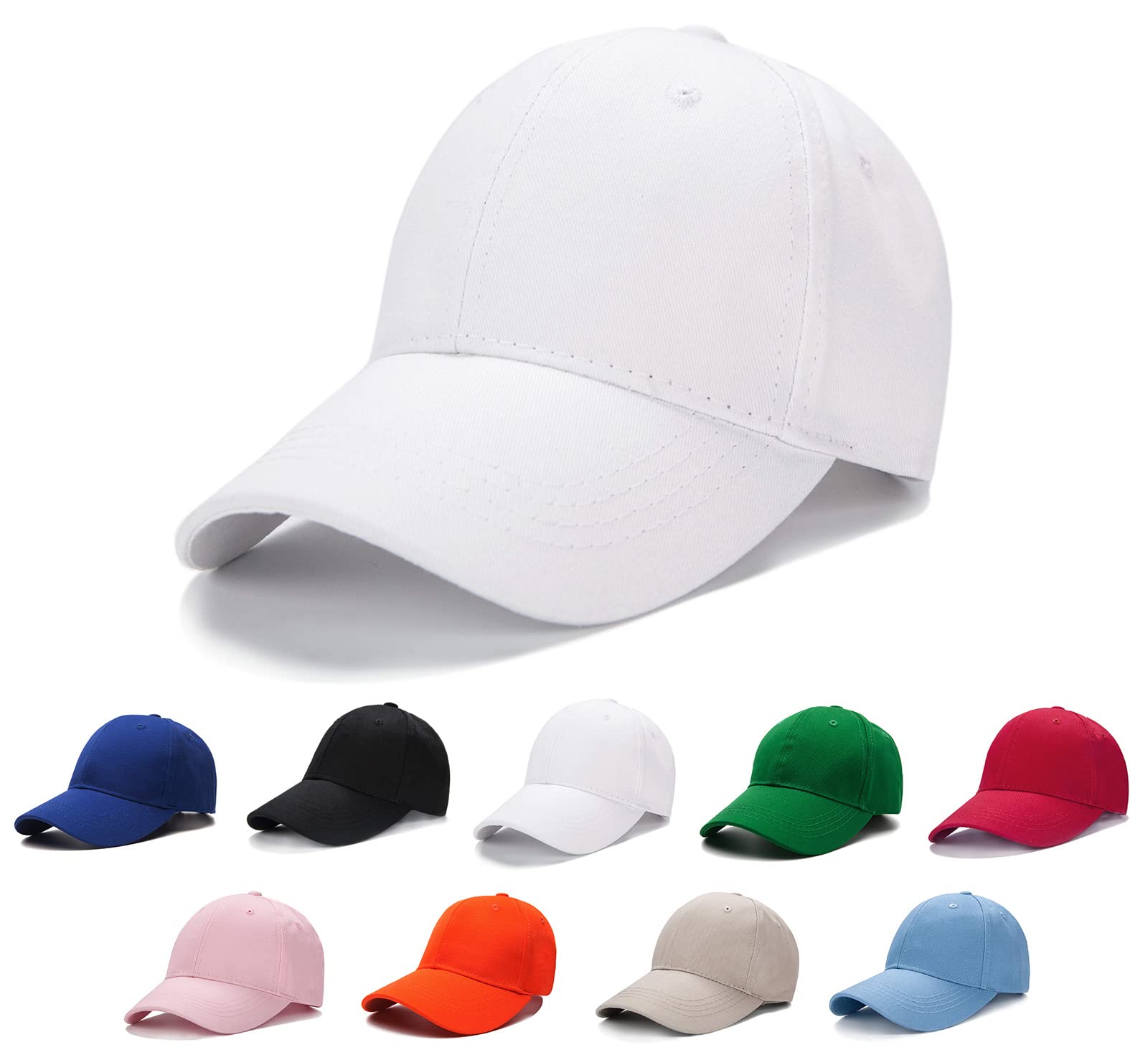Photo 1 of Edoneery Baseball Cap for Kids-Adjustable Washed Cotton Golf Toddler Hat for Boys & Girls White