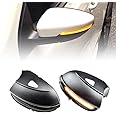 QKLsudua 2pcs Dynamic Sequential Blink Compatible with VW Pas-sat CC B7 Be-etle Sciro-cco Jet-ta MK6 LED Side Mirror Turn Signal Light Assembly