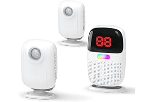 PILSAMAS Bed Alarms for Elderly Dementia Patients - Digital Sensor ID Display & Clip-On Caregiver Pager, Wirelss 1000ft Range, No Month Fee, Motion Sensors for Fall & Room Exit Alerts