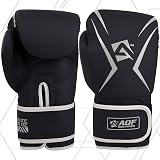 AQF Boxing Gloves Kids Adults 16oz Silver Training Muay Thai Sparring view 3