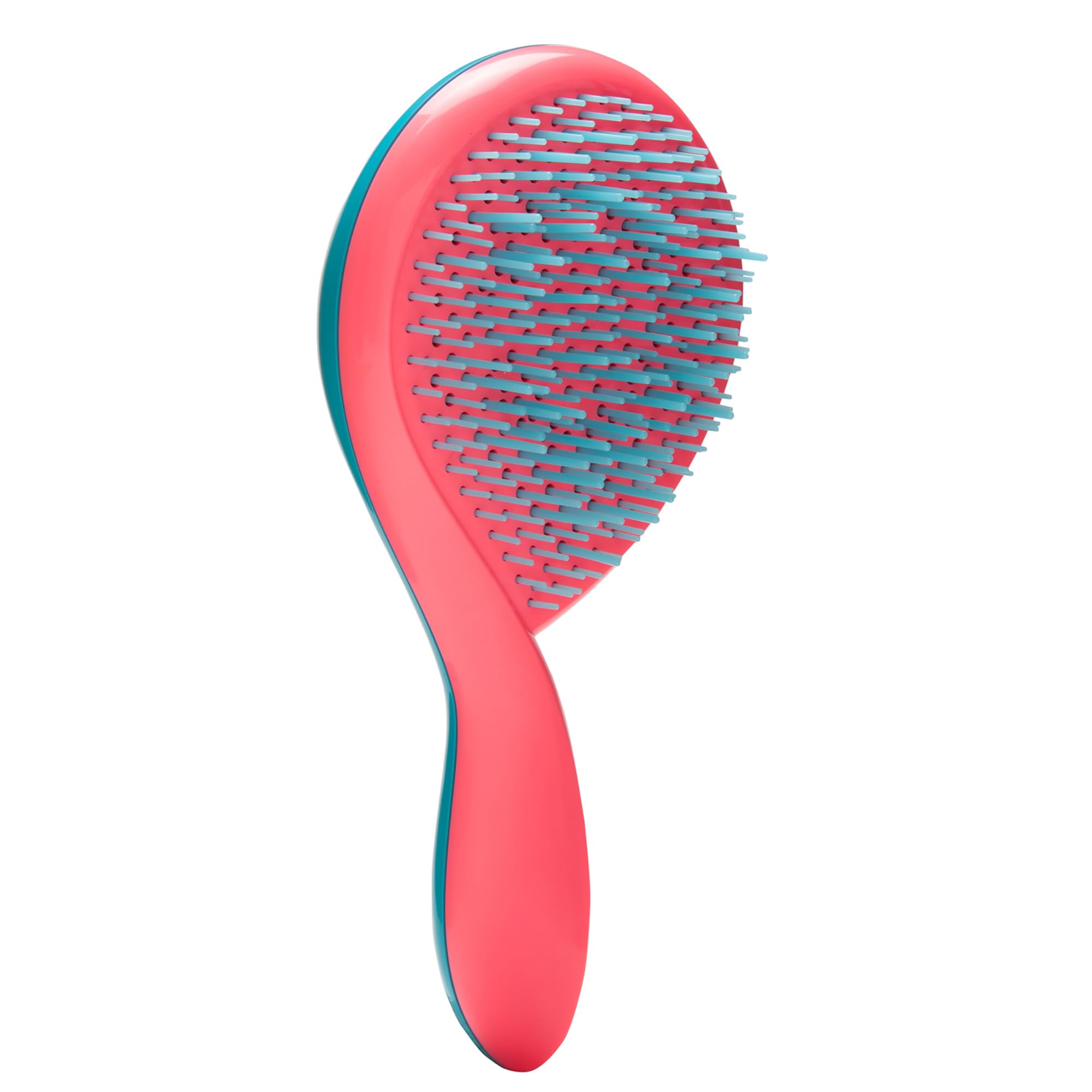 Michel Mercier The Girlie Detangle Brush - Painless Detangling Brush - Easy Grip Hair Brush Design - Thick and Curly Hair - Turquoise-Pink - 1 pc