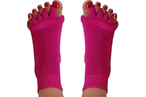 HYDROTHOTICS Happy Feet Toe Separator Socks - Comfortable Alignment Socks – Washable Massage Socks