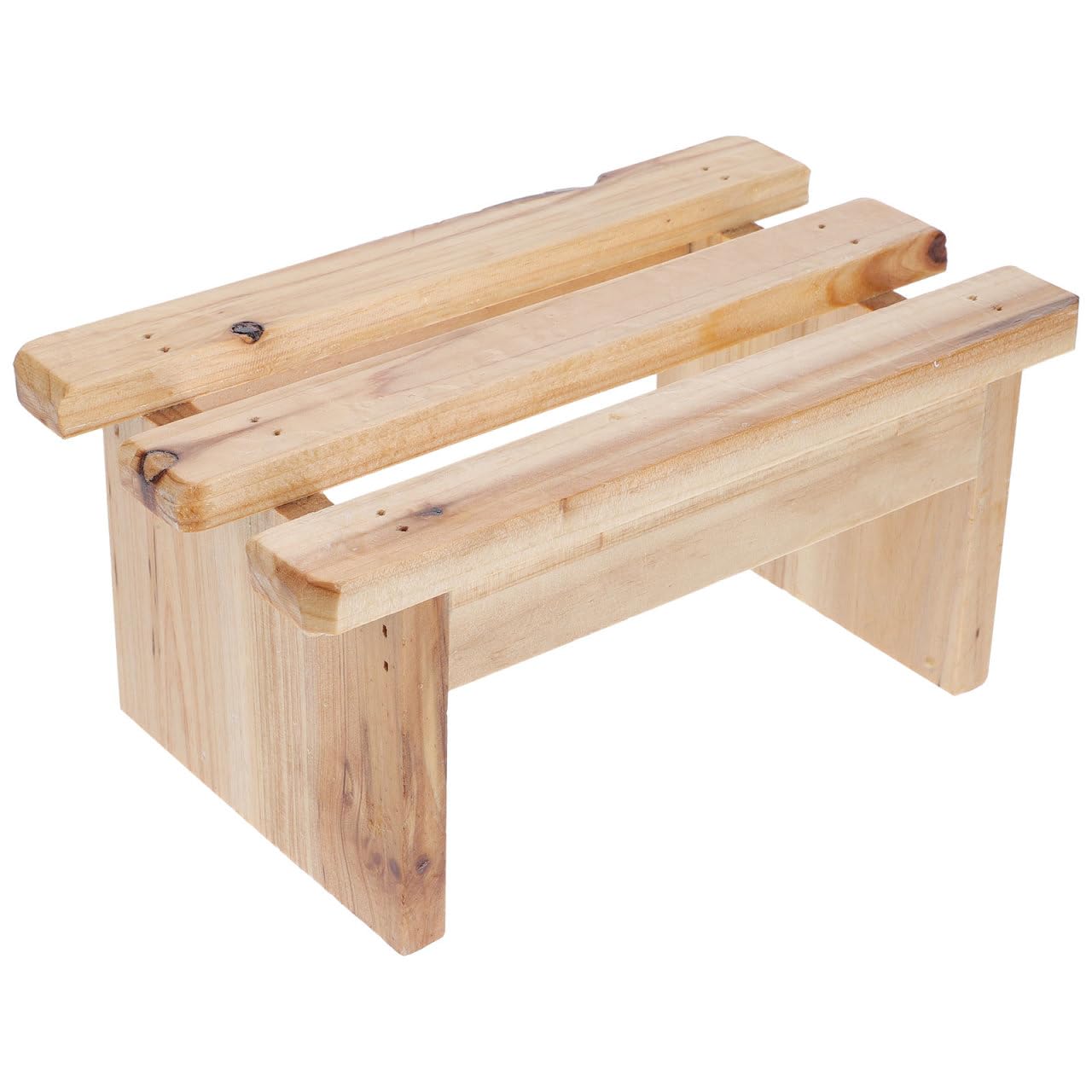Gogogmee Wooden Footstool Bath Foot Rest Multipurpose Sauna Footstool Non-Slip Stool for Bathroom Bedroom and Sauna Use 8.66X5.12X4.13In