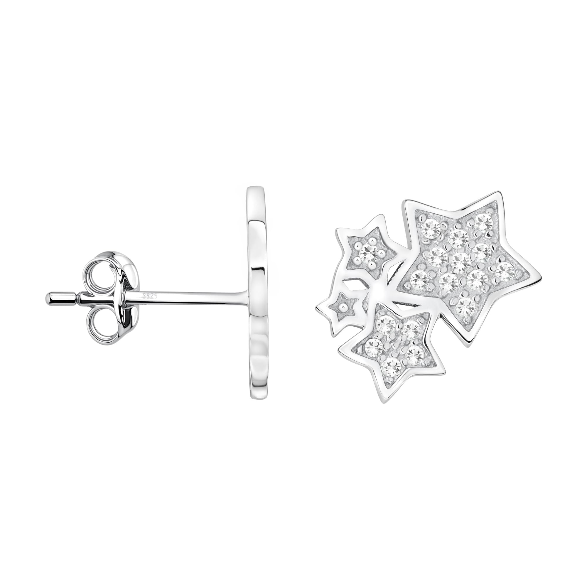 SOFIA MILANI - Women's Earrings 925 Silver - with Zirconia Stones - Star Stud Earrings - 20834