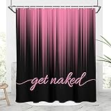 AAtter Black and Pink Shower Curtain Ombre Abstract