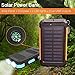 20000mAh Solar Power Bank Solar Charger Waterproof Portable External Battery USB Charger Built in LED light with Compass for iPad iPhone Android Cellphones (Black & Orange)