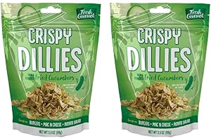 Fresh Gourmet Crispy Dillies, Pickle Flavored Fried Cucumbers 3.5 Ounce (Pack of 2)