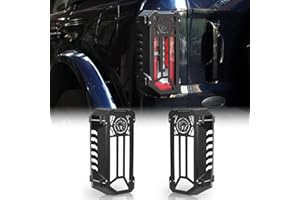 HIBRONGO TailLights Guard Cover Rear Brake Light Protector Frame Compatible with Ford Bronco 2021 2022 2023 Exterior Accessories Trim Molding Bezels Kit