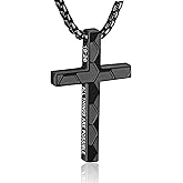 WINFY Soccer Bible Verse Cross Necklace for Boys Men 316L Stainless Steel Chain Pendant Religious Christian First Communion Confirmation Jewelry Graduation Christmas Gift
