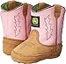 John Deere 185 Western Boot (Infant/Toddler),Tan/Pink,1 M US Infant
