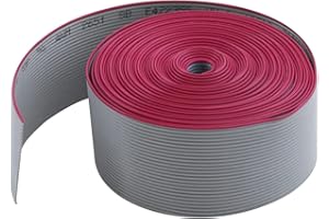 Antrader IDC 1.27mm Pitch Flat Ribbon Wire Cable, 26 Wire 16ft/5m for 2.54mm Connectors, Grey
