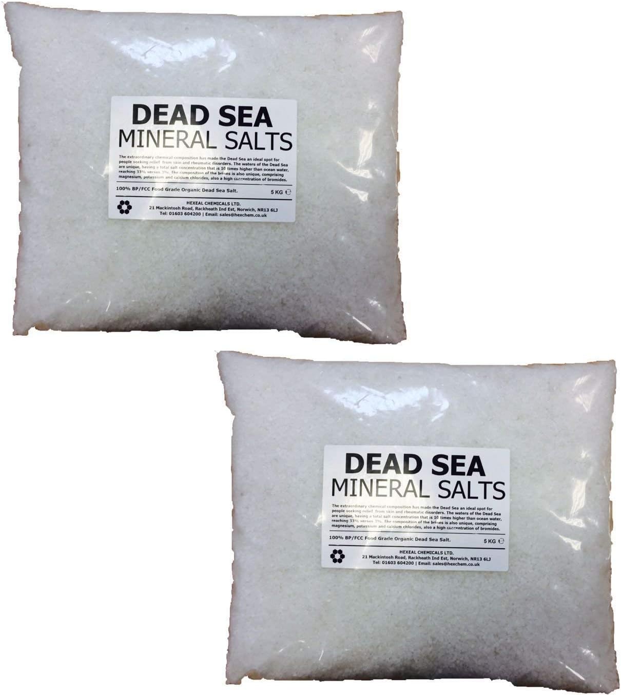 Hexeal DEAD SEA SALT 10KG BAG 100 Natural FCC Food Grade Amazon