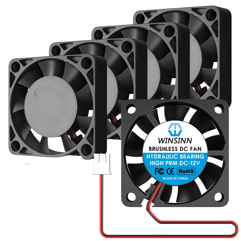 Photo 1 of WINSINN 40mm 12V Fan - Hydraulic Bearing High Speed 8500 RPM 4010 Cooling Fan Replacement for 3D Printer/DVR/PC/Electronics, 30cm Cable with XH2.54-2PIN, Brushless 40x10mm (5Pcs)