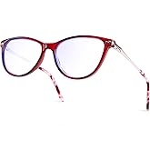 Bhigh Blue Light Blocking Reading Glasses cat eye reading glasses Ultra-Lightweight Reading Glasses for Women BHX8012 (C2R, 3.5, Diopters)