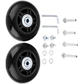 2 Luggage Suitcase Inline Skate Wheels Replacement Kit 84x24mm/3.3x0.94in | 6mm ABEC 608zz Ball Bearings Kit, Inline Outdoor Skate Replacement Wheels, Set of 2 Wheels, OD:84 W:24 ID:6, Axles:35&amp;40mm