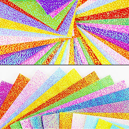 UPlama 400 Sheets 10CM Shiny Rainbow Origami Paper, Square Origami Paper, Decoration Paper, Glitter Square Folding Paper for DIY Crafts